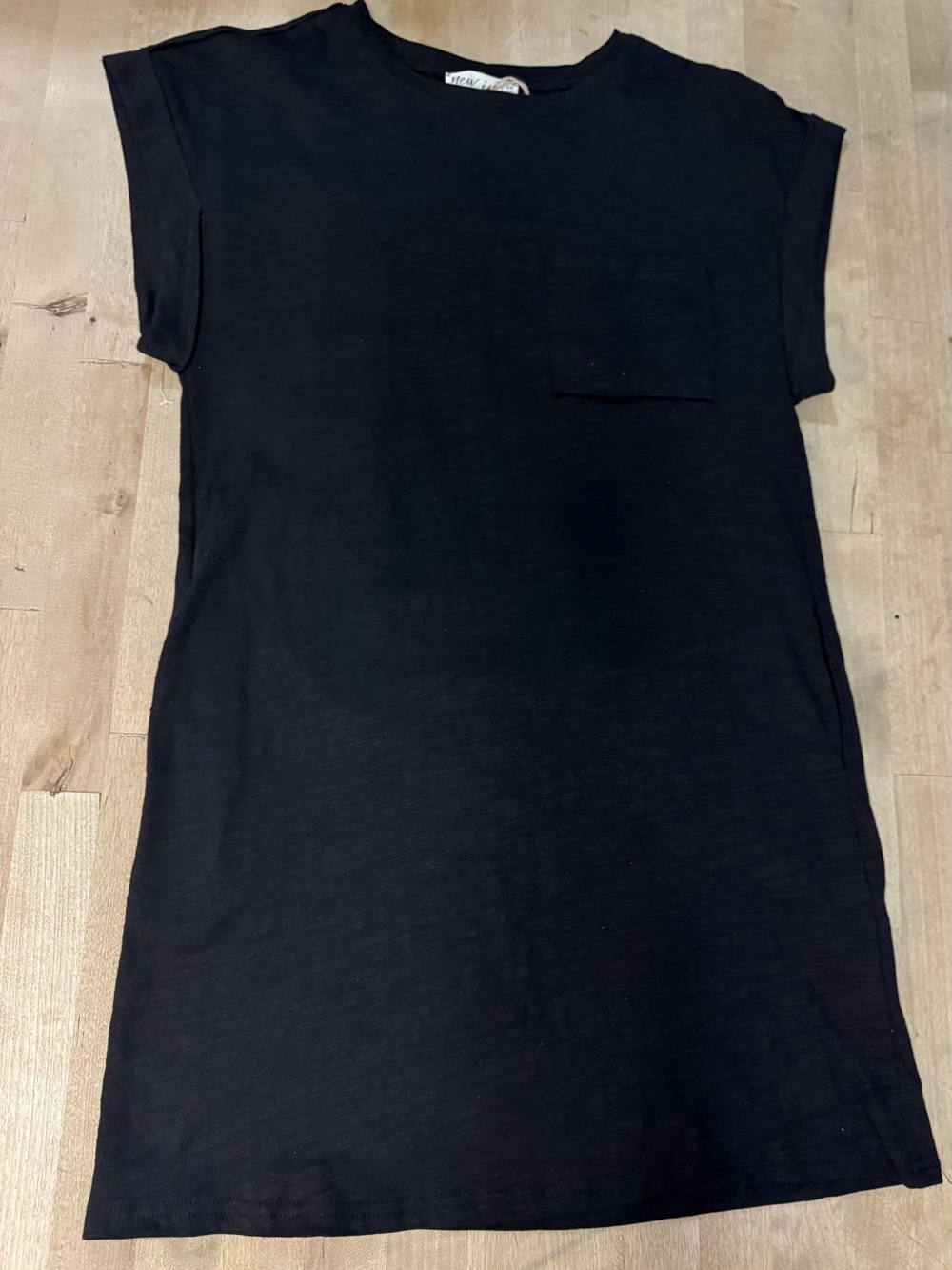 NWT New In - Black Short Sleeve t shirt dress with pockets- XS